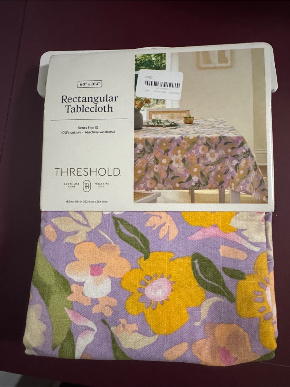 Threshold Lavender and Yellow Floral Rectangular Tablecloth